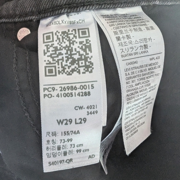 Levi's Women's High Waisted Mom Jeans Charcoal ~ Size 29 - Picture 8 of 10